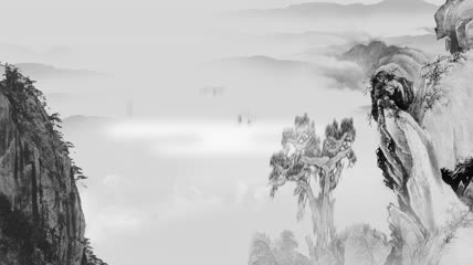 中国传统文化孔子水墨中国风大屏幕背景视频