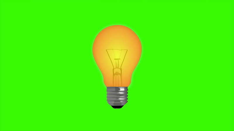 [4K]绿屏抠像闪烁的灯泡