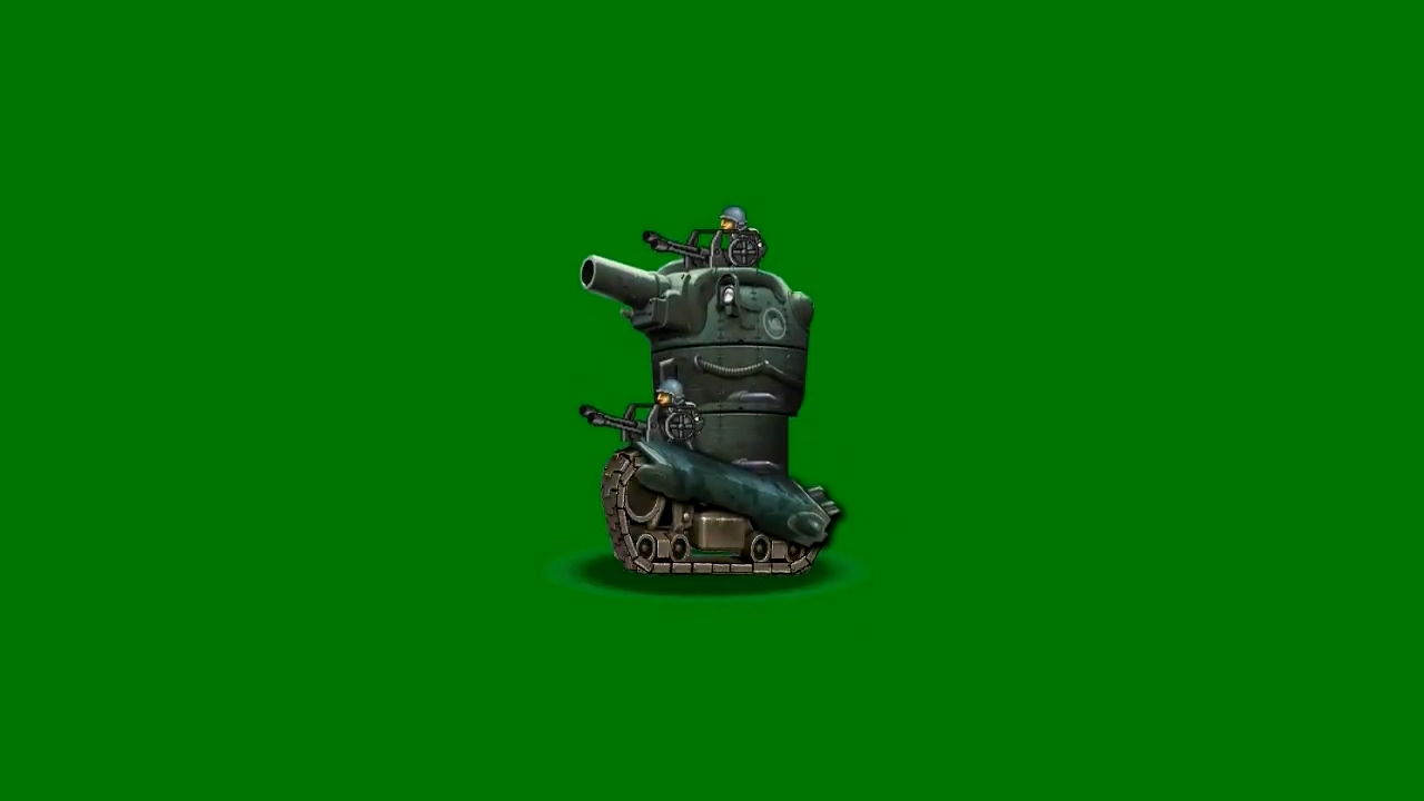 绿屏抠像卡通3D坦克3