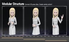 AE模板-3D商务介绍气象卡通女主持解说动画素材