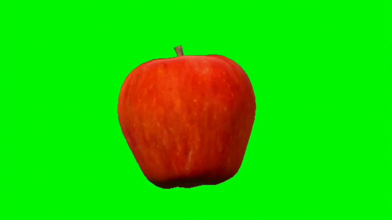 绿屏抠像旋转的红色苹果