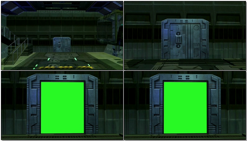 绿屏抠像开启的宇宙飞船仓门