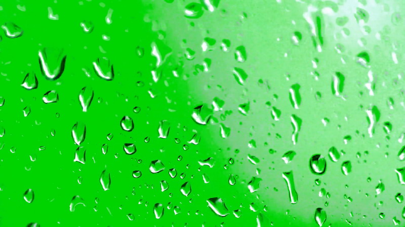 绿屏抠像玻璃上的水珠
