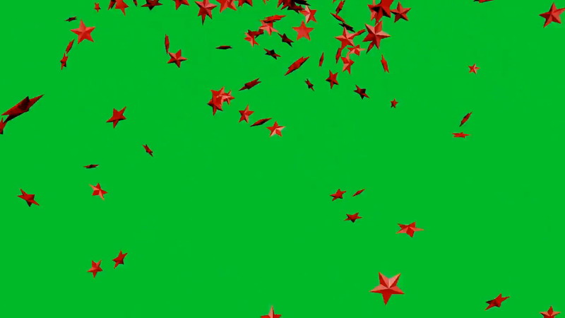 绿屏抠像飘落的五角星