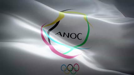 国家奥委会协会标志旗帜动画