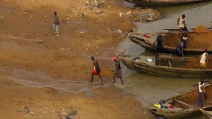 航拍非洲农村人文风情视频素材