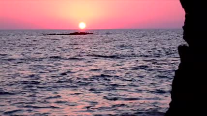 海平面彩云夕阳海景2