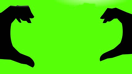 绿屏抠像人手剪影