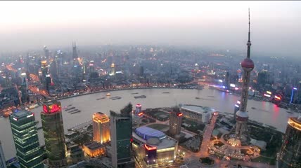 上海香港高楼经济发展延时素材