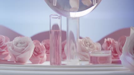 大气玫瑰花精华提取化妆品广告宣传实拍视频素材