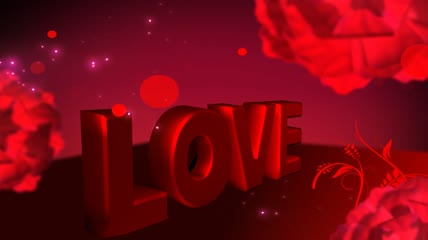 浪漫爱心LOVE字母动态视频素材