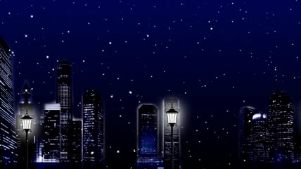 卡通风格都市夜景背景