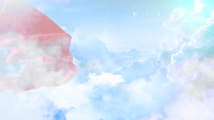 红绸天空云端金字片头穿透云层大气震撼主题