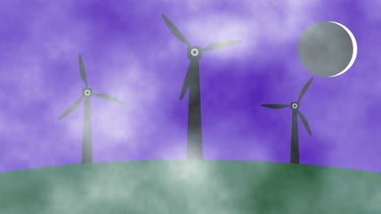 卡通风格风力发电机可爱背景