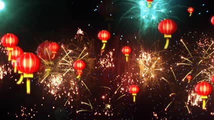 中国红春节喜庆灯笼背景