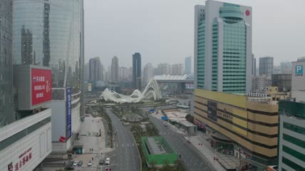 2020疫情中的武汉封城空城实拍航拍4K高清视频素材