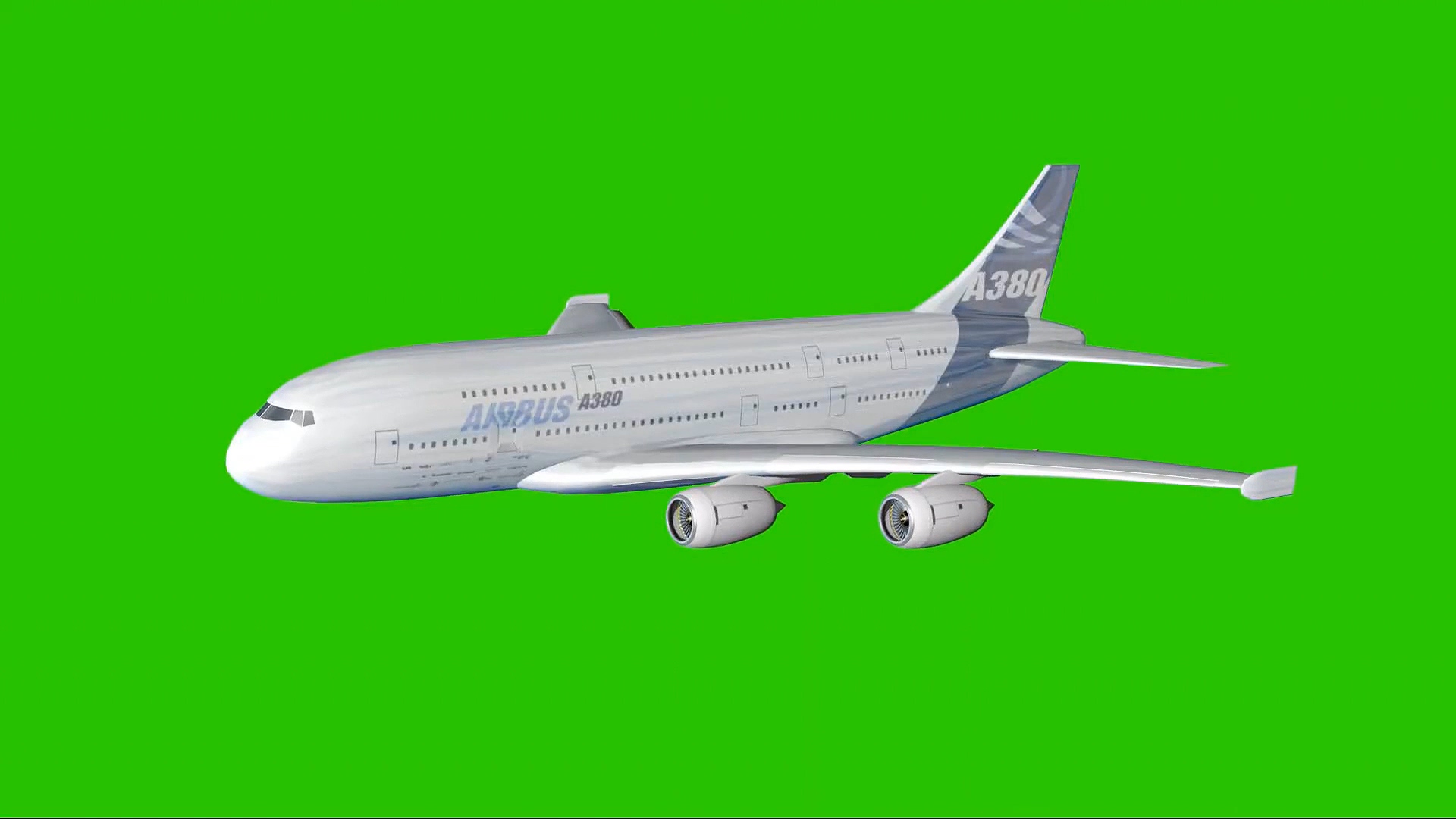 绿幕视频素材A380客机