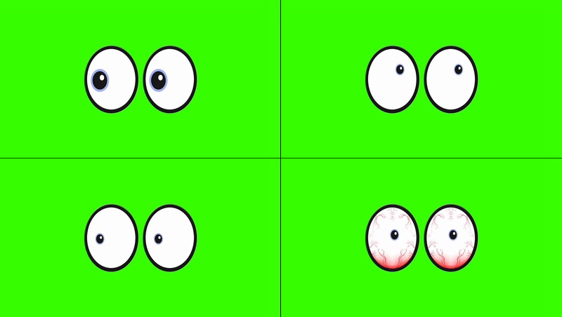 绿幕视频素材卡通眼睛