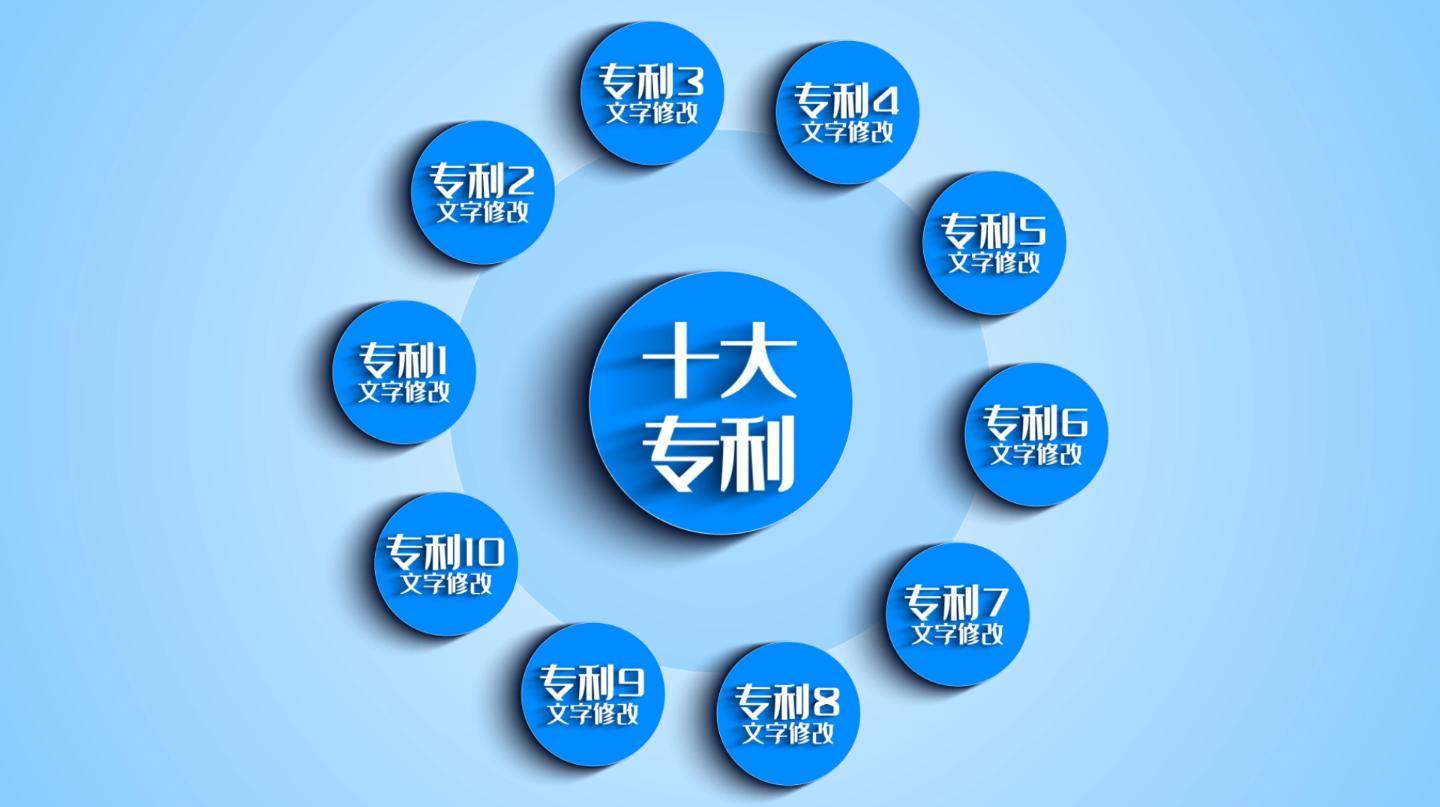 蓝色结构板块分类图AE模板1