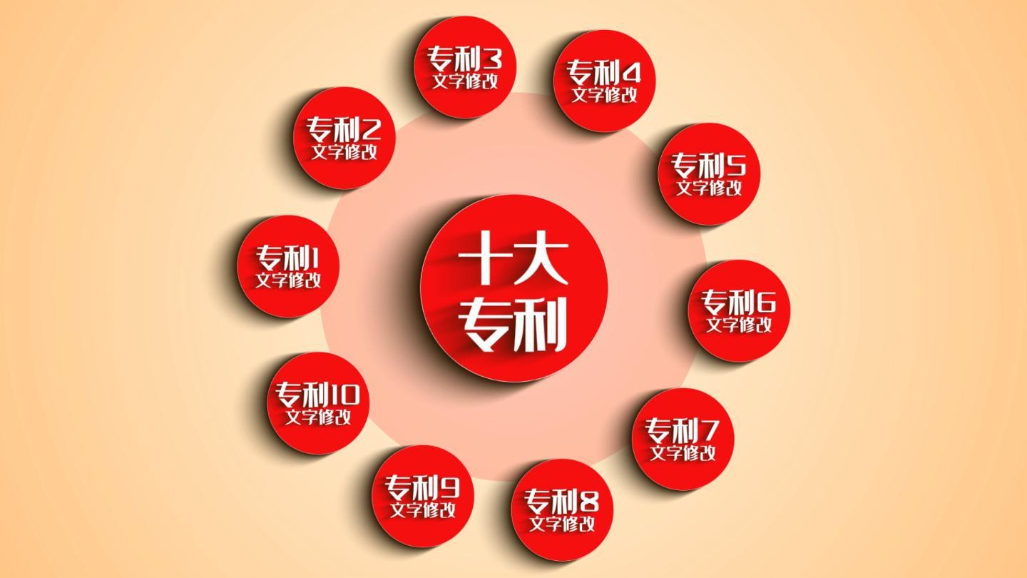 红色结构板块分类图AE模板1