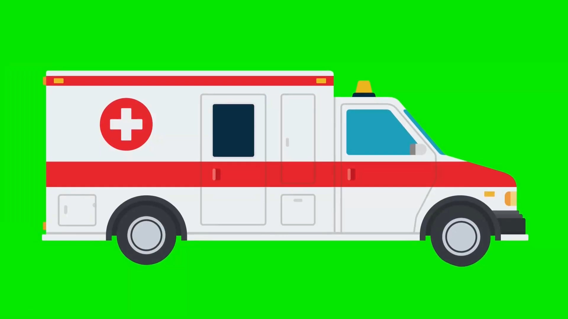 绿幕视频素材救护车