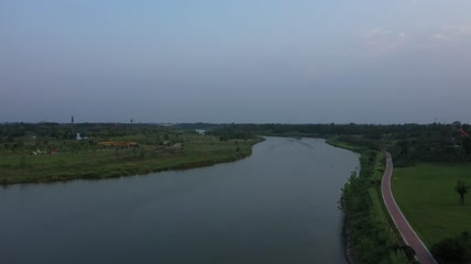 陕西西安咸阳沣河航拍2019年077