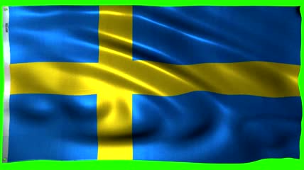 瑞典国旗绿屏抠像