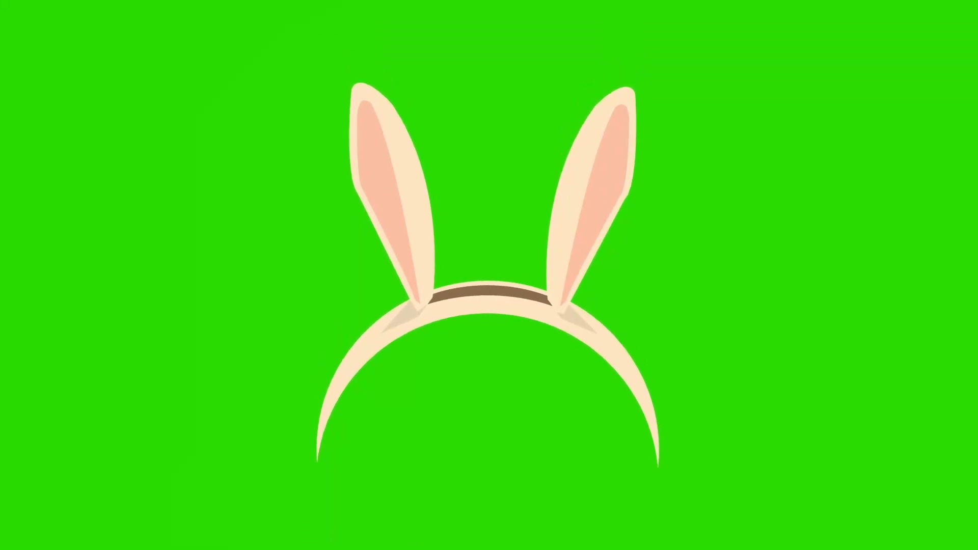 绿幕视频素材小兔头饰