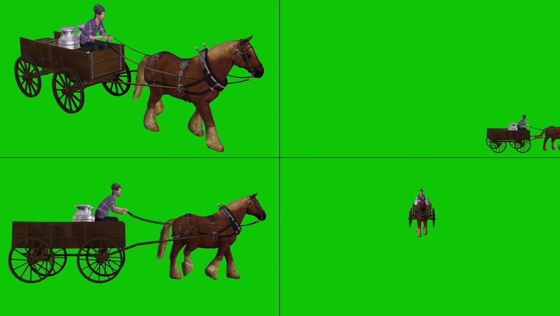 绿幕视频素材马车