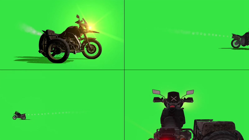 绿幕视频素材跨斗摩托