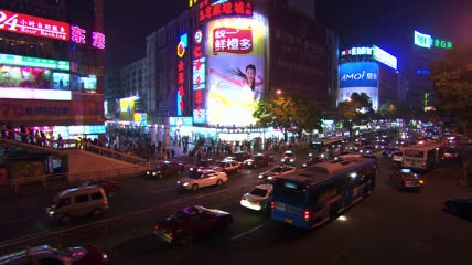 城市夜景车流 高清实拍视频素材