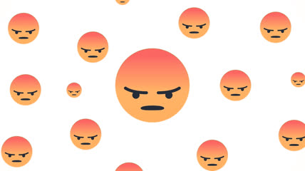 黄脸卡通表情生气