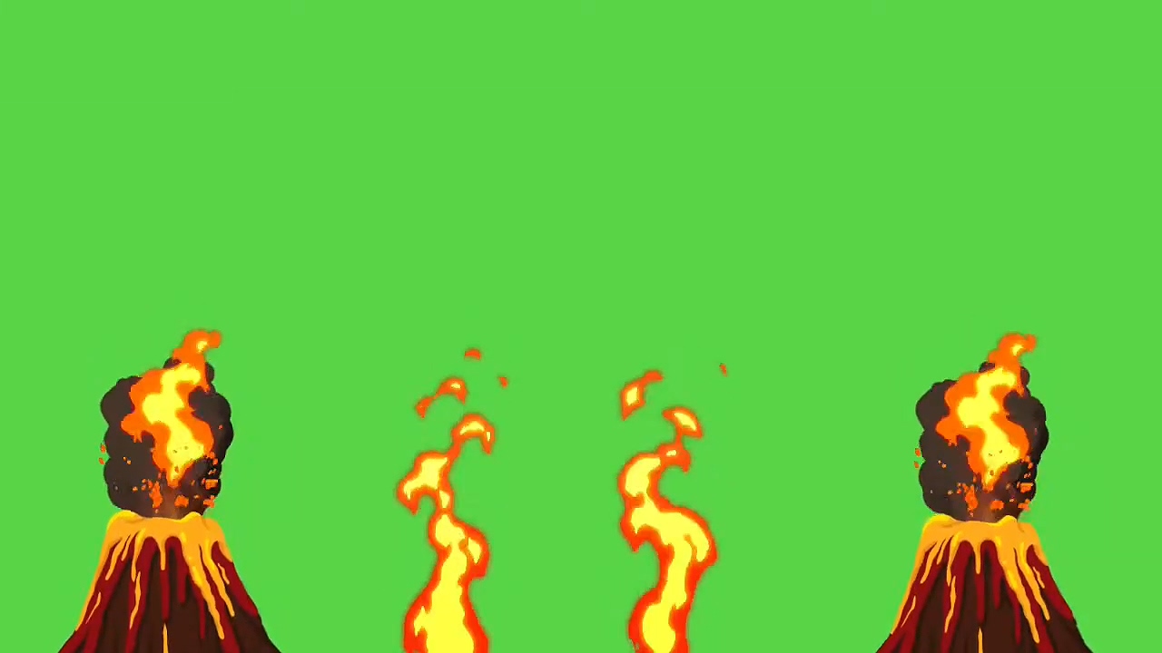 绿幕视频素材火山