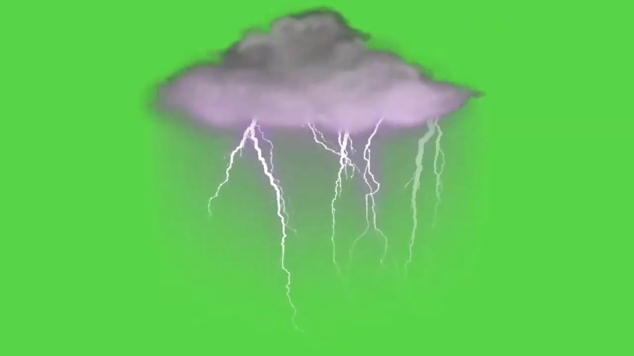绿幕视频素材乌云闪电
