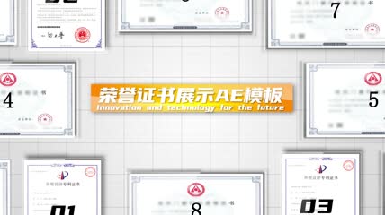 白色简单企业证书展示AE模板2