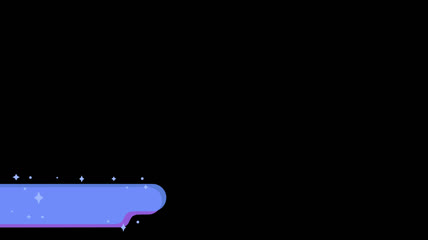 星星卡通蓝色字幕条 透明通道