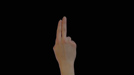 手势 食指中指轻点 透明通道