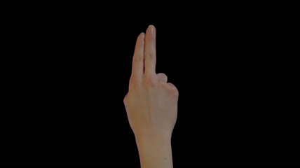 手势 食指中指轻点1 透明通道