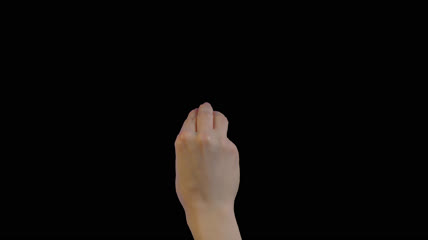 真实人手手势 手心向下摊开手掌后并拢 透明通道