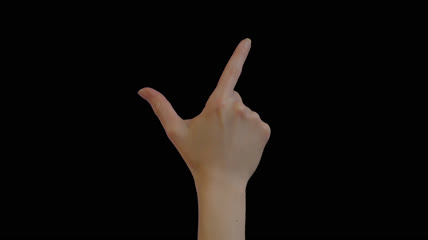 真实人手手势 右手食指拇指张开 透明通道