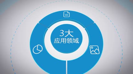 4K蓝色简洁企业分类应用模板