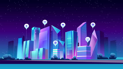 科技动画夜晚背景图