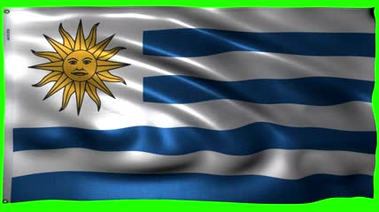 乌拉圭国旗绿屏抠像