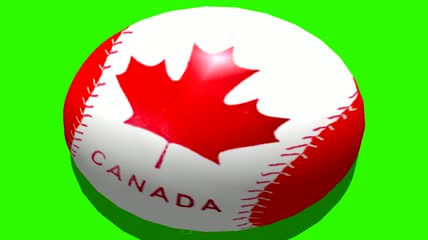 加拿大国旗球绿屏抠像