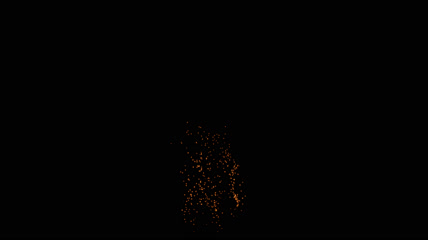 上升的燃烧余烬 透明通道 4K