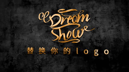 高级徽标 金属效果金色logo文字 AE模板