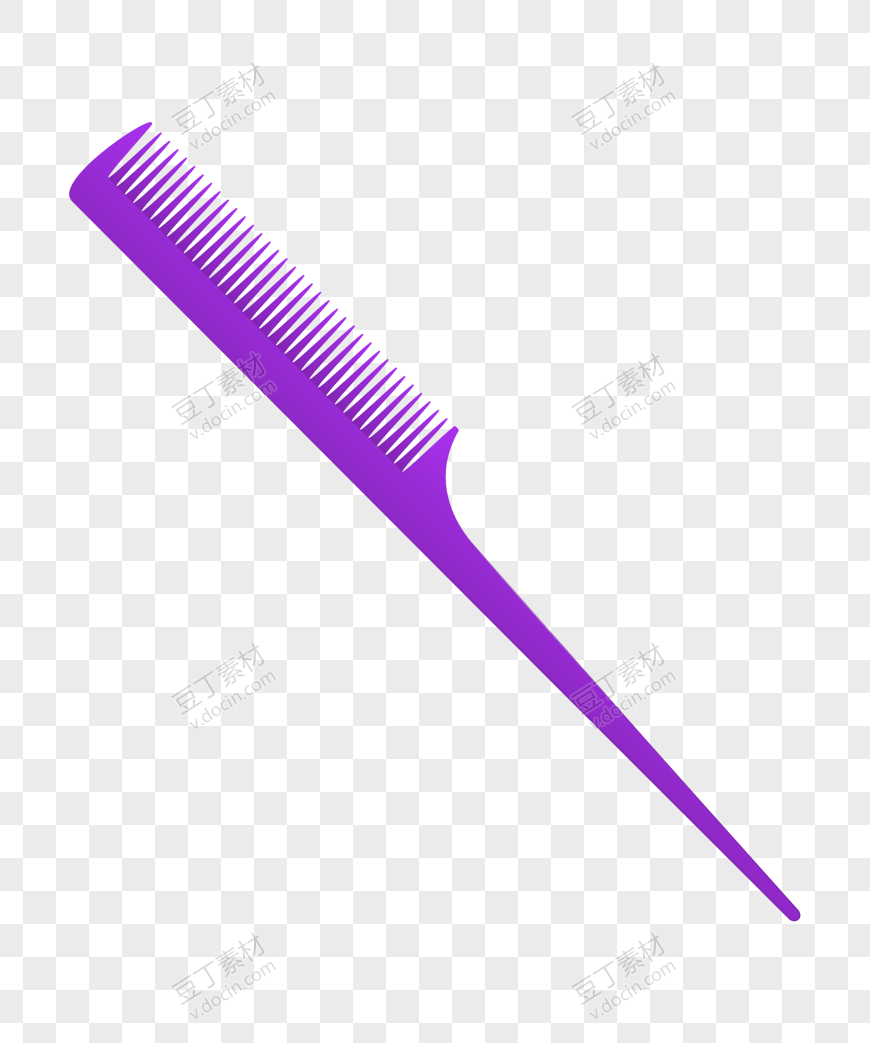 紫色梳子