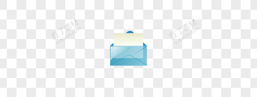 透明蓝色邮件图标