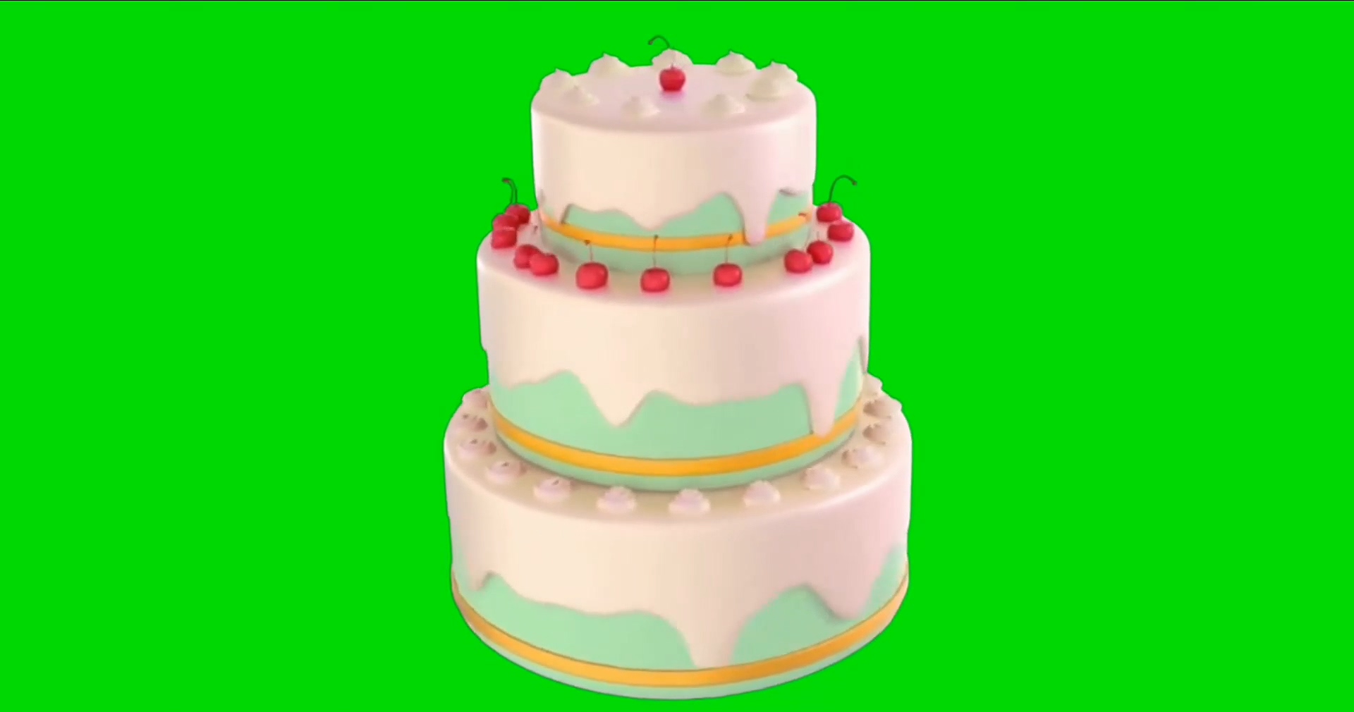绿幕视频素材生日蛋糕