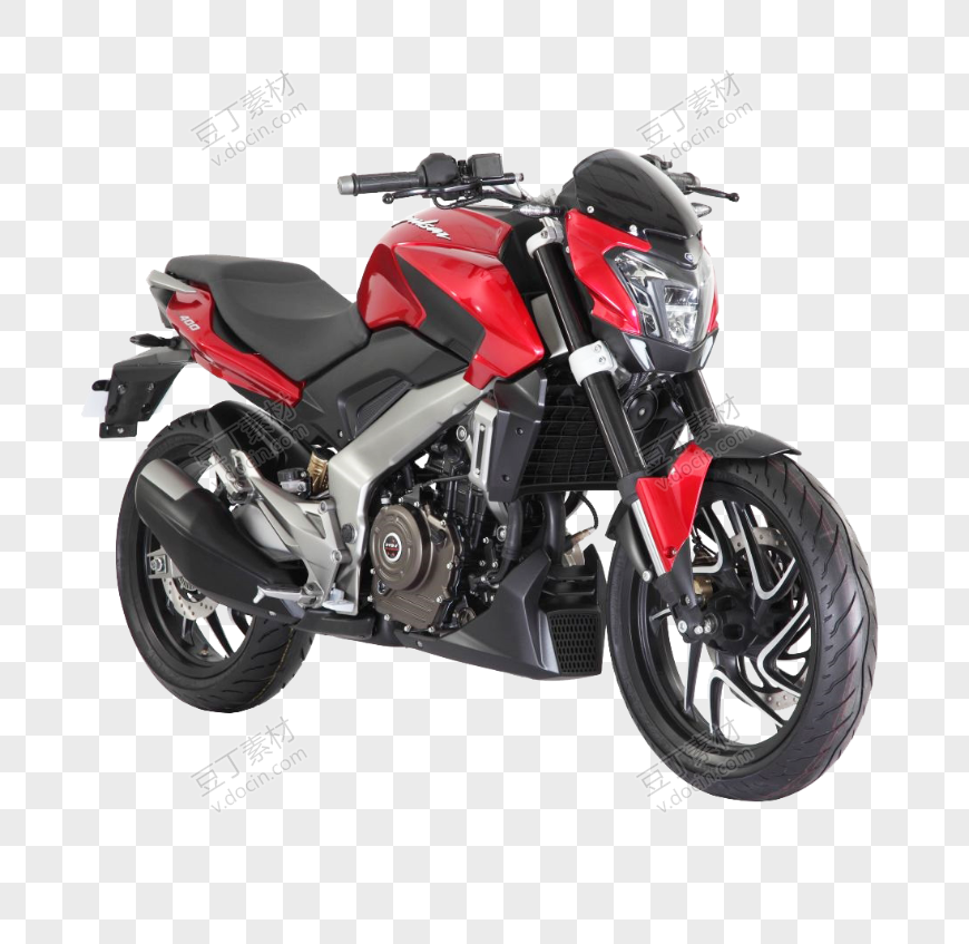 红色Bajaj Pulsar摩托车自行车